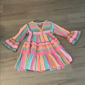 Colorful Anthropologie Dress with Flared Sleeves